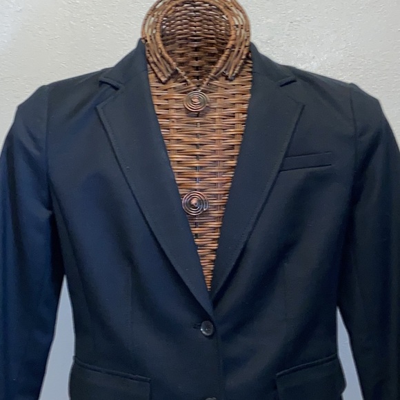 Banana Republic Size 4 Black Single Breasted Stretch Workwear Blazer Jacket 4905 - Picture 2 of 6